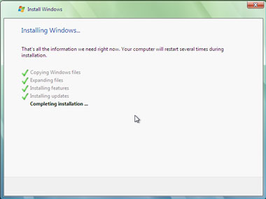 Truco Instalar Windows Vista completando instalación